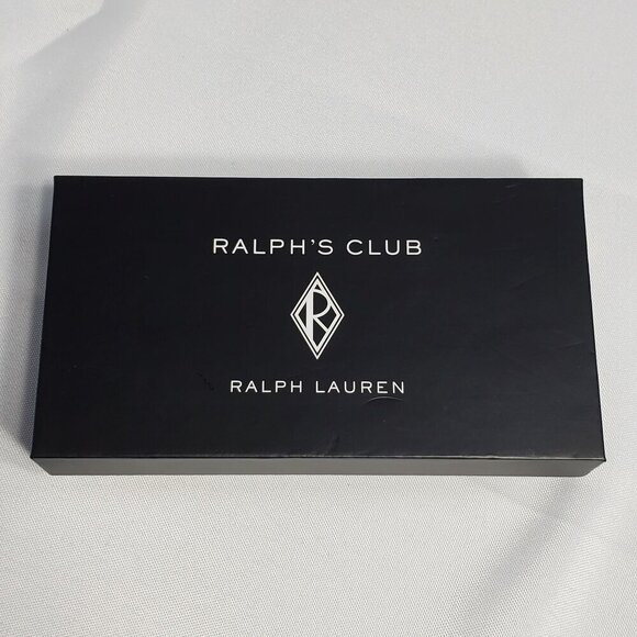 Ralph Laurens Black Diamond Club Leather Keychain Key Fob Ring In Gift Box 6.5" - Picture 1 of 7